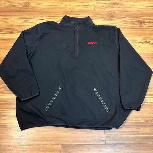 Russell Athletic Other - Russell Athletic ESPN Quarter Zip Pullover Jacket Mens XXL Black Windbreaker